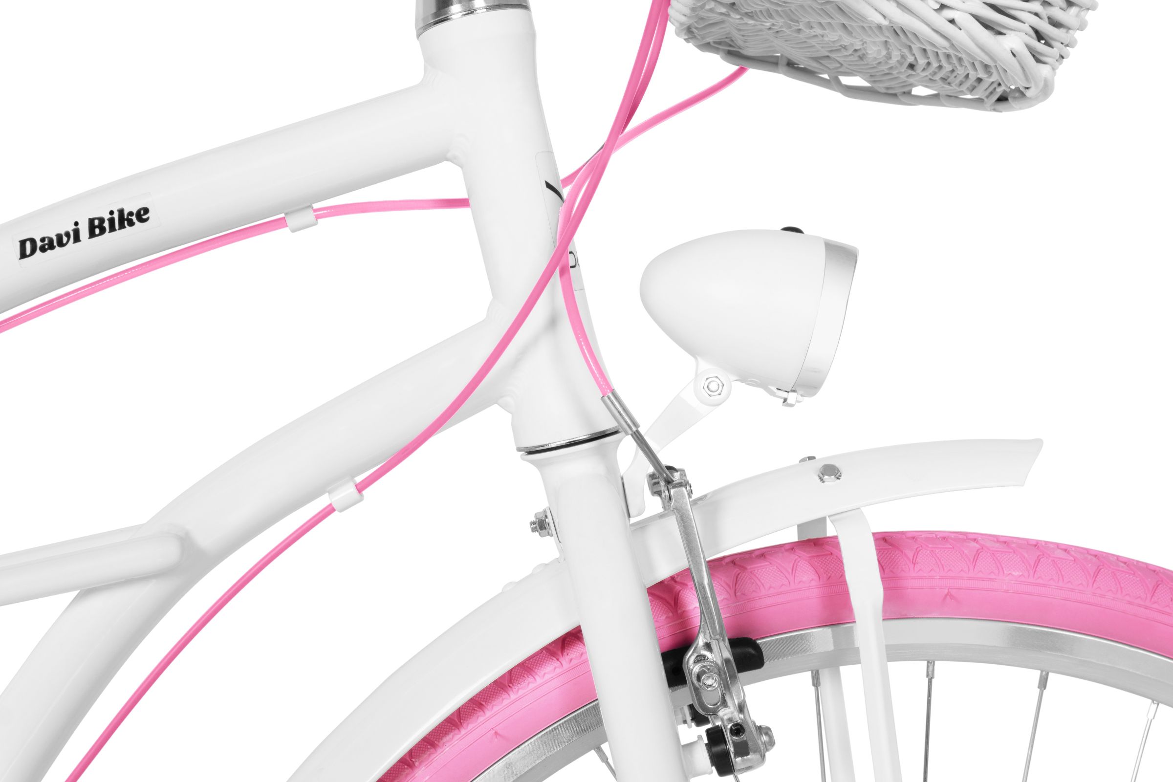 Davi Bianca Cruiser Női Kerékpár Alumínium 7 fokozat 28, 160-185 cm, Fehér/Rózsaszín - Image 8