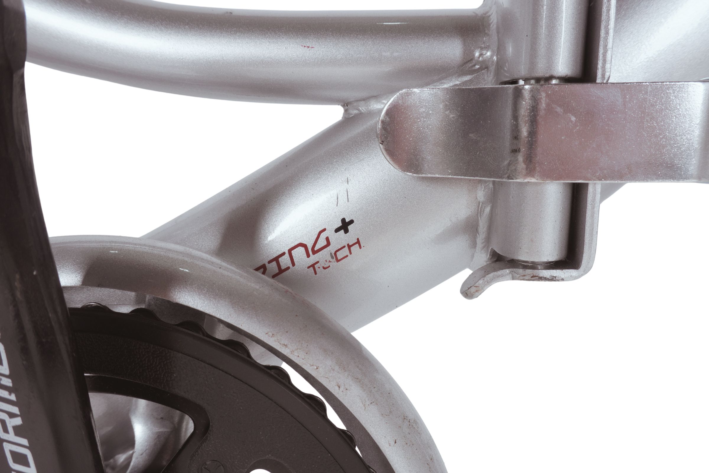 Kerékpár váz és hajtómű közeli részlete