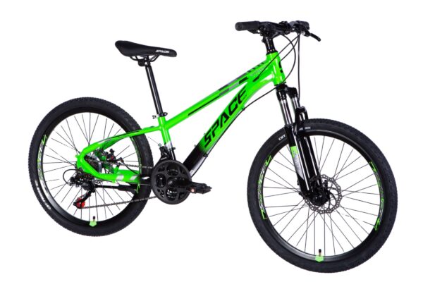 Zöld mountain bike fekete részletekkel