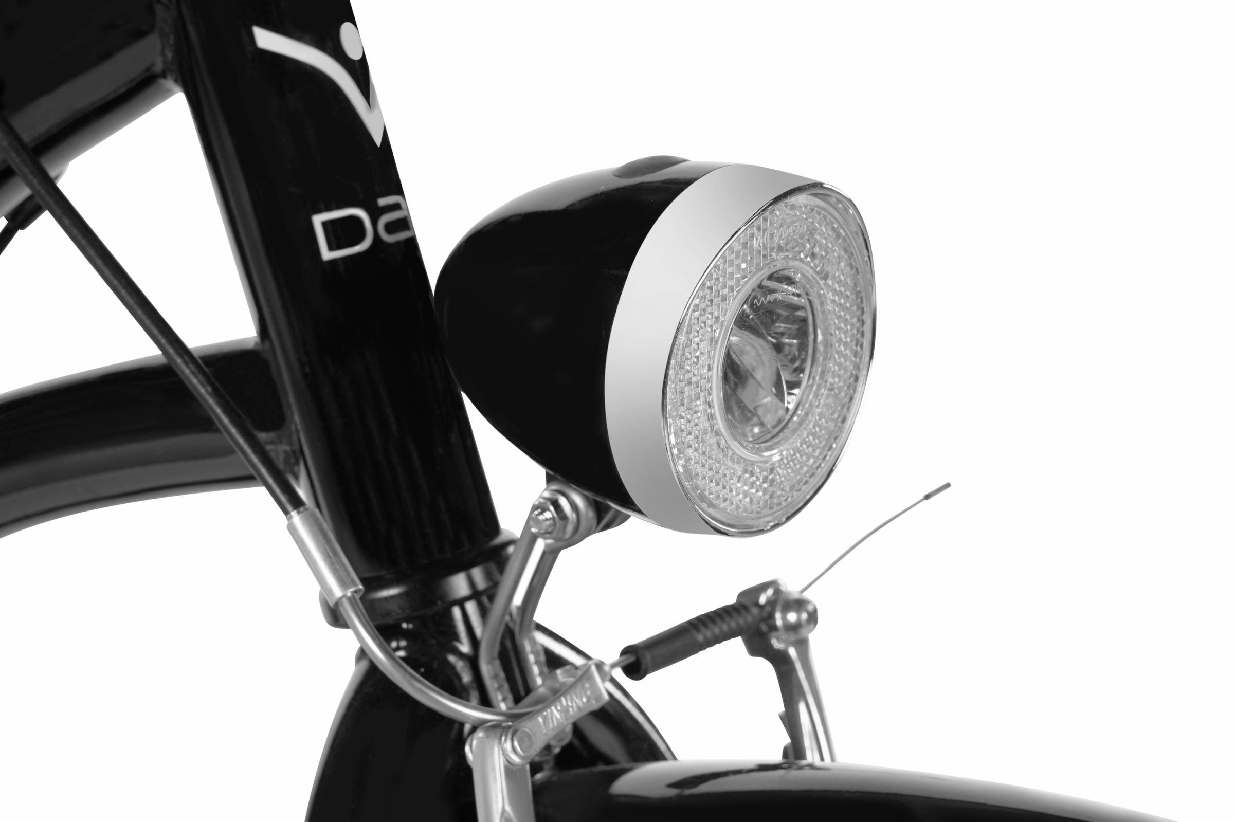 Kerékpár első lámpa közelről, retro stílus.