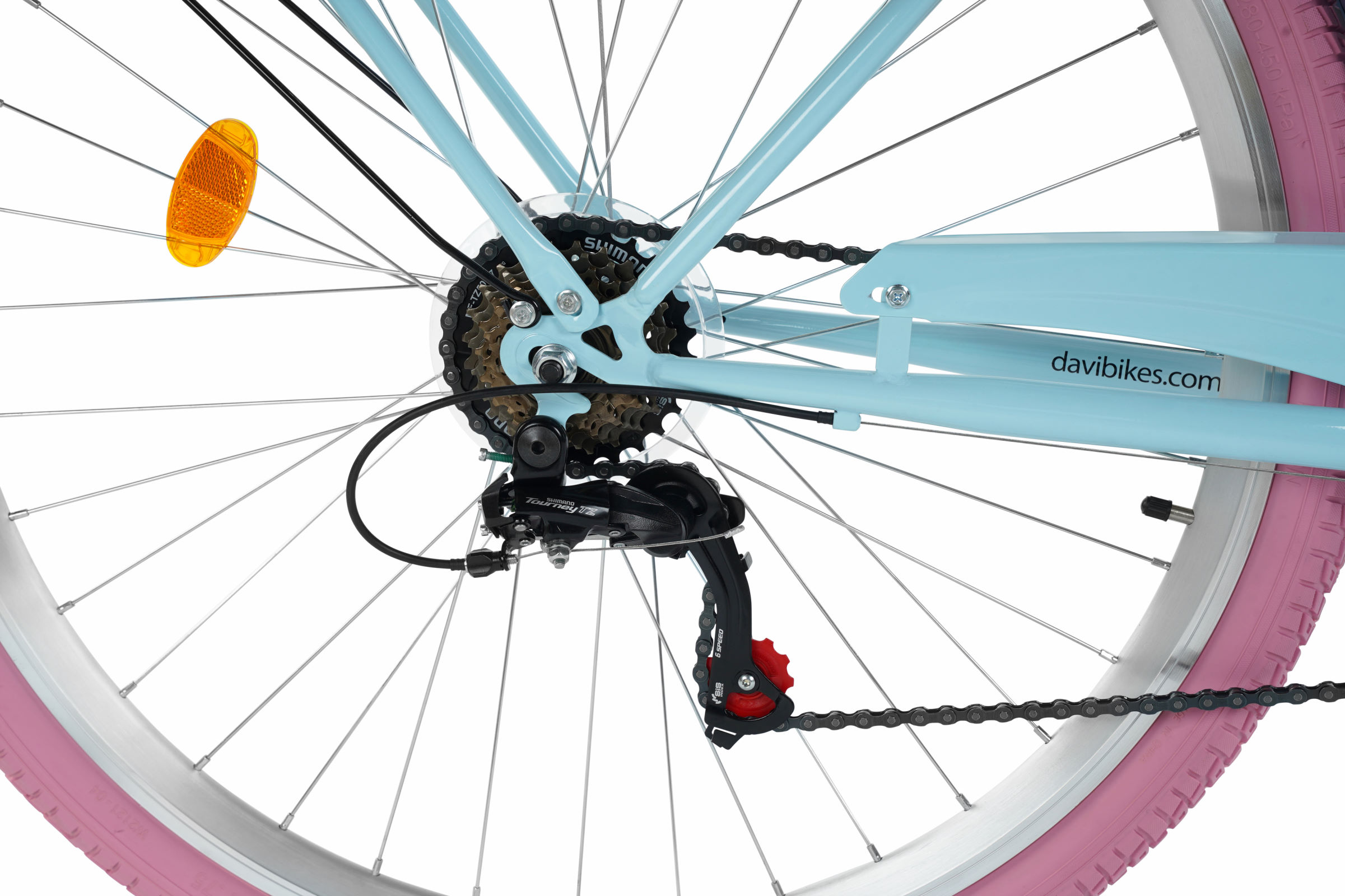 Davi Emma Női kerékpár 28", 160-185 cm, 7 fokozat, Kék/Rózsaszín - Image 6