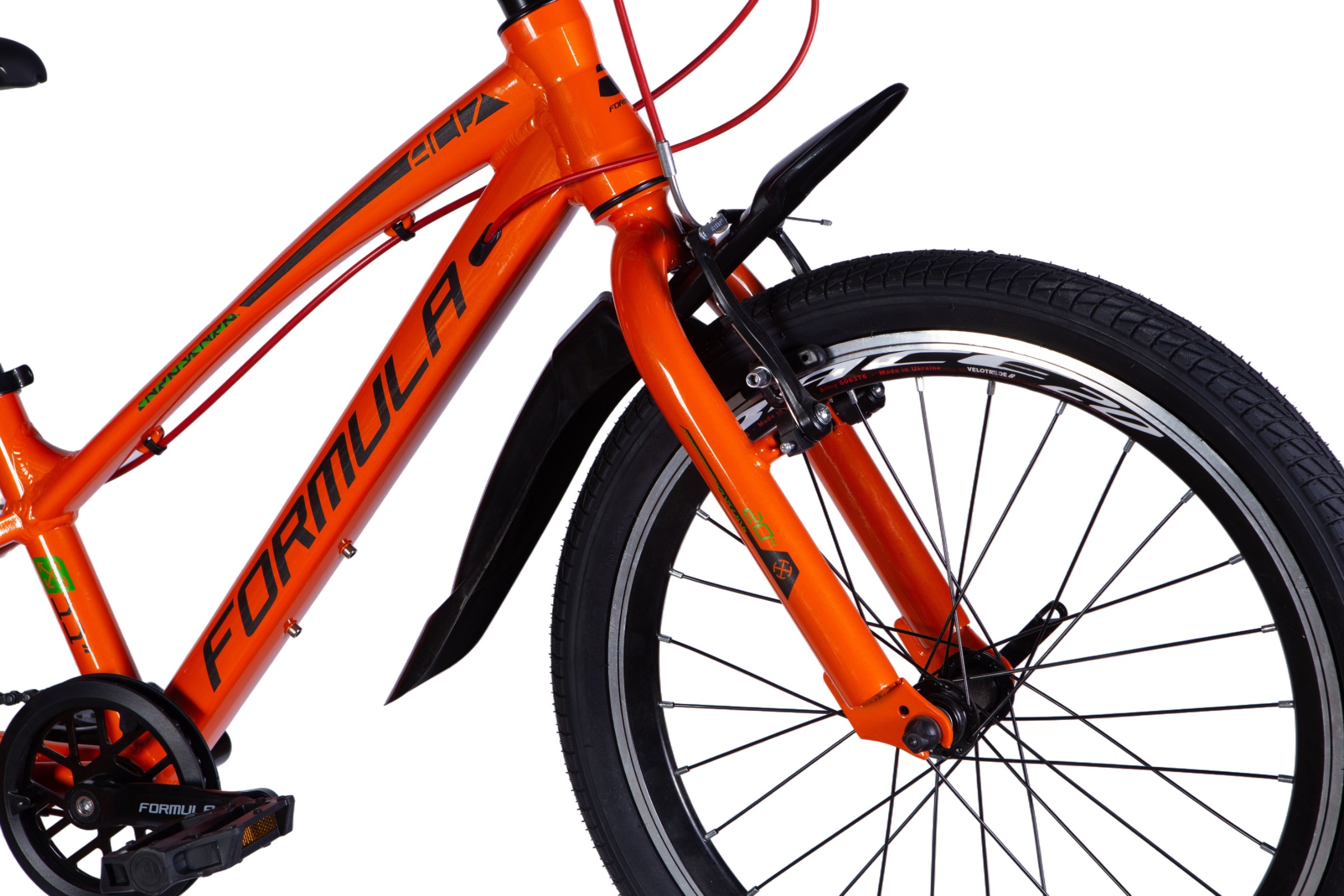 Narancs bicikli első része közelről.