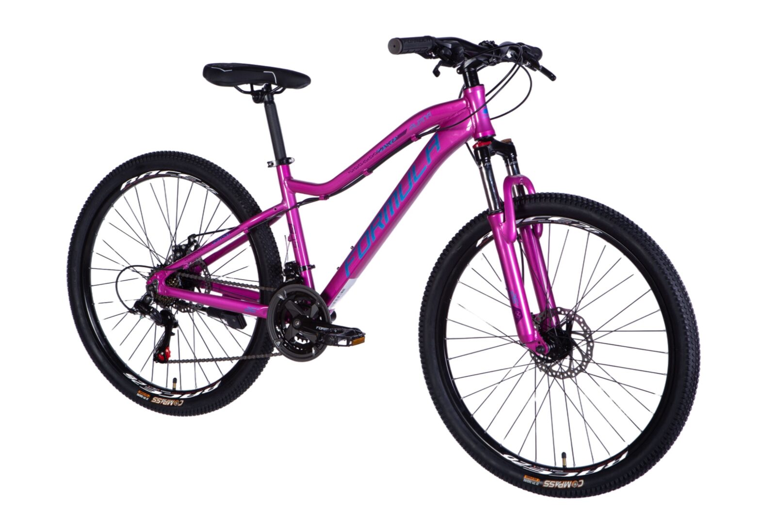 Lila hegyikerékpár, modern dizájn és tartós anyagok