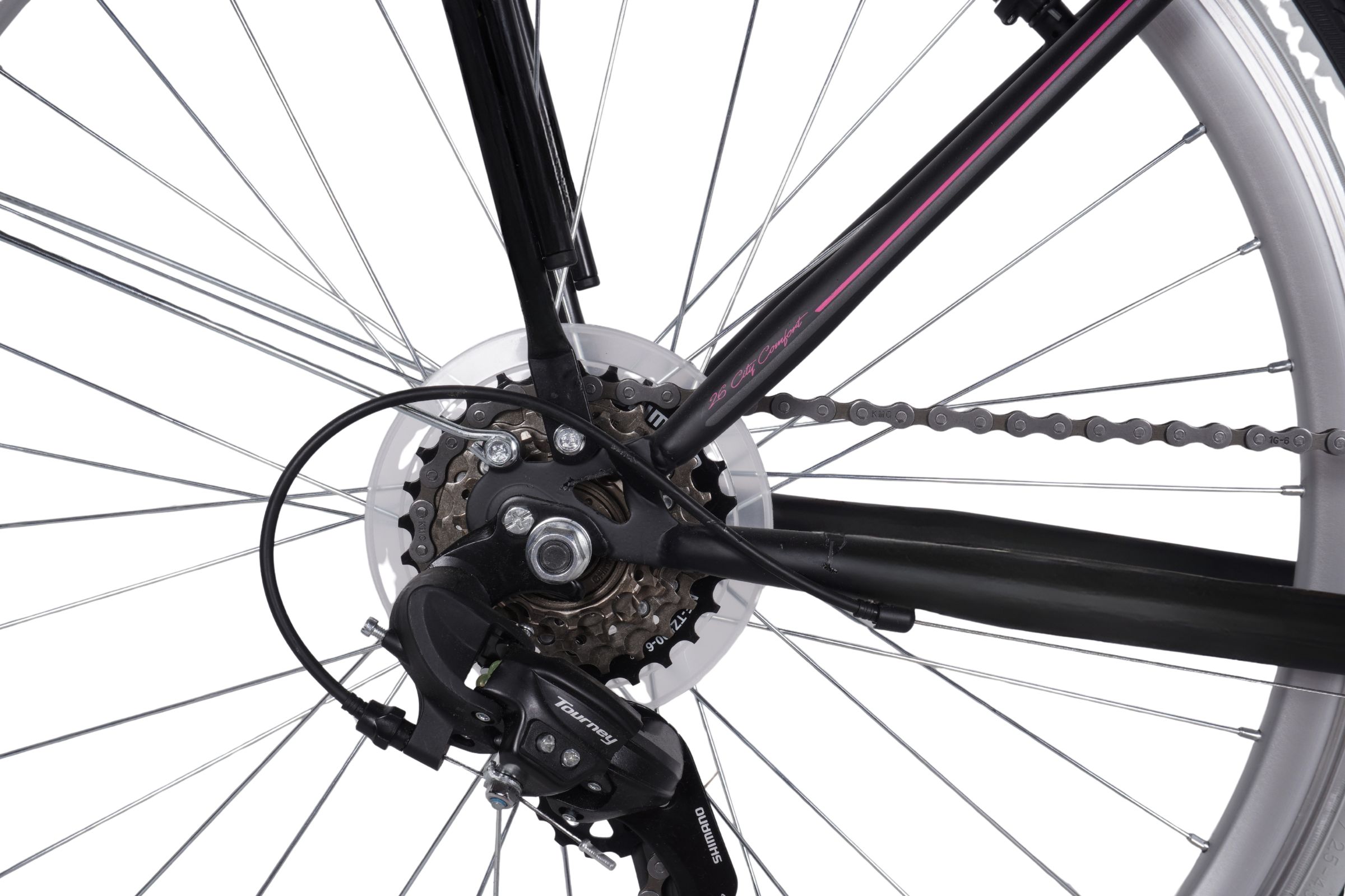 Kands VS-3 kerékpár 26", Acél, 150-175 cm, 18 fokozat, Fekete-rózsaszín - Outlet - Image 4