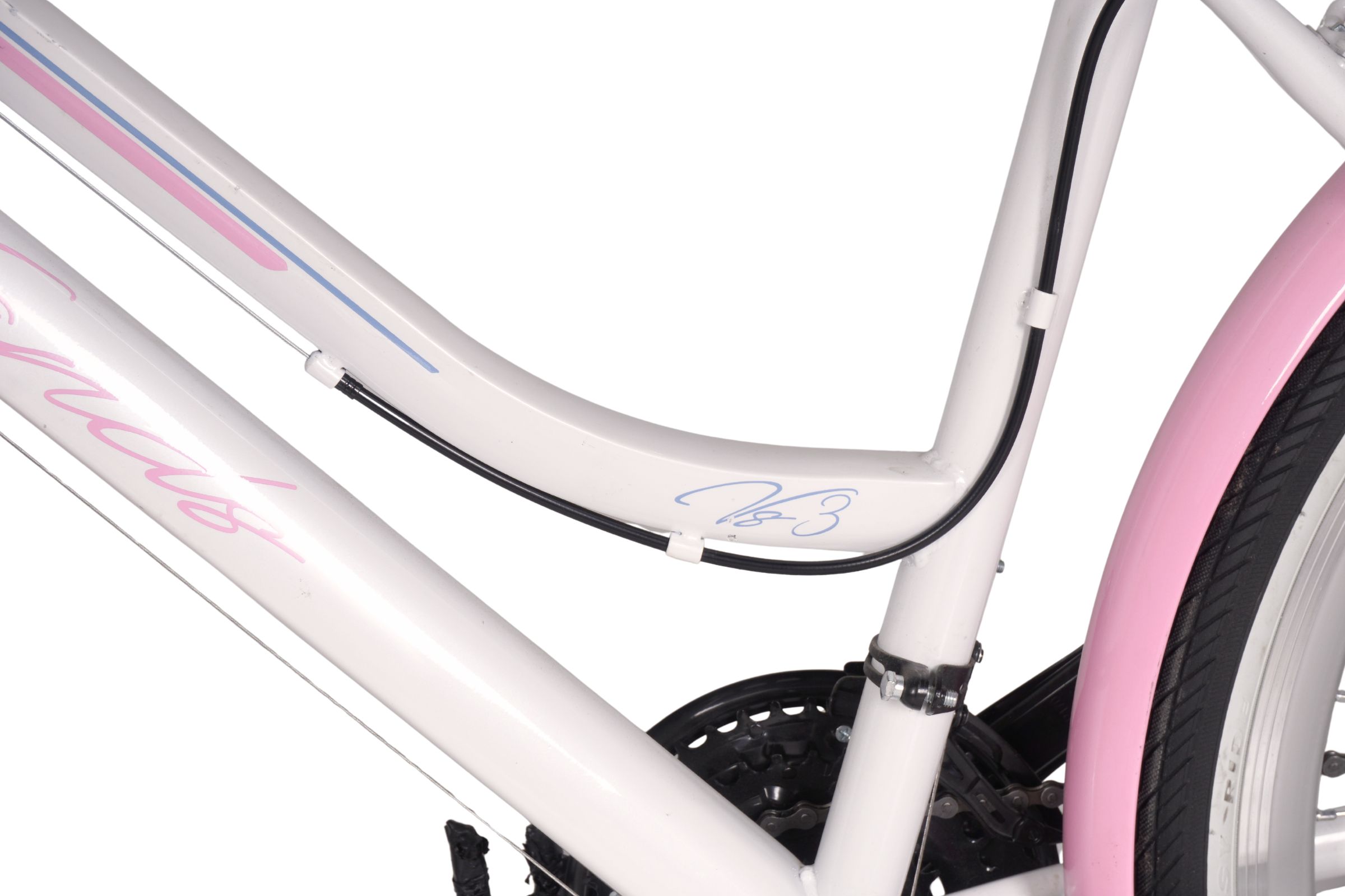Kands VS-3 kerékpár 26", Acél, 150-175 cm, 18 fokozat, Fehér-rózsaszín - Outlet - Image 4