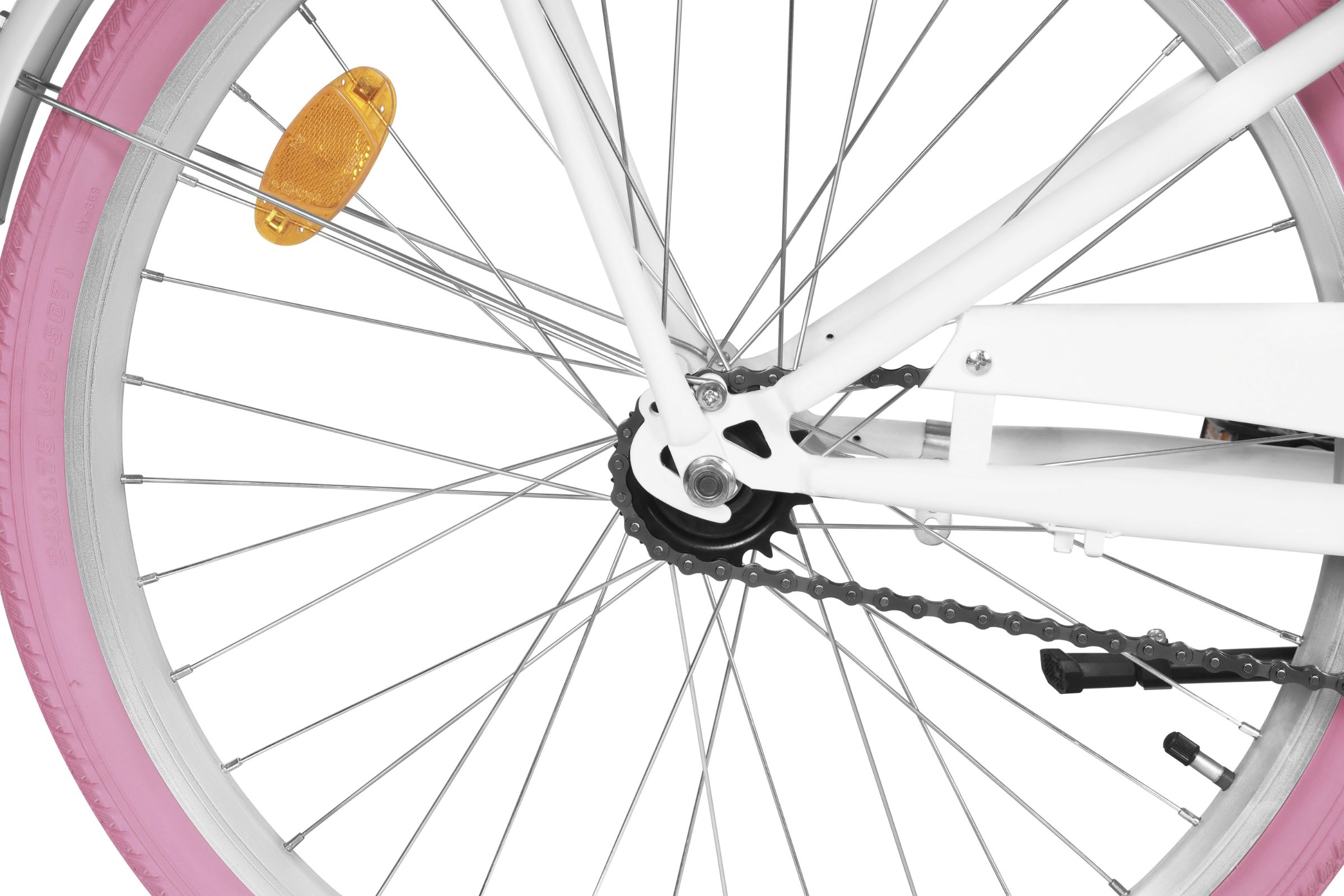 Davi Amelia Gyerek kerékpár 24", 130-165 cm, 1 fokozat, Fehér/Rózsaszín - Image 10