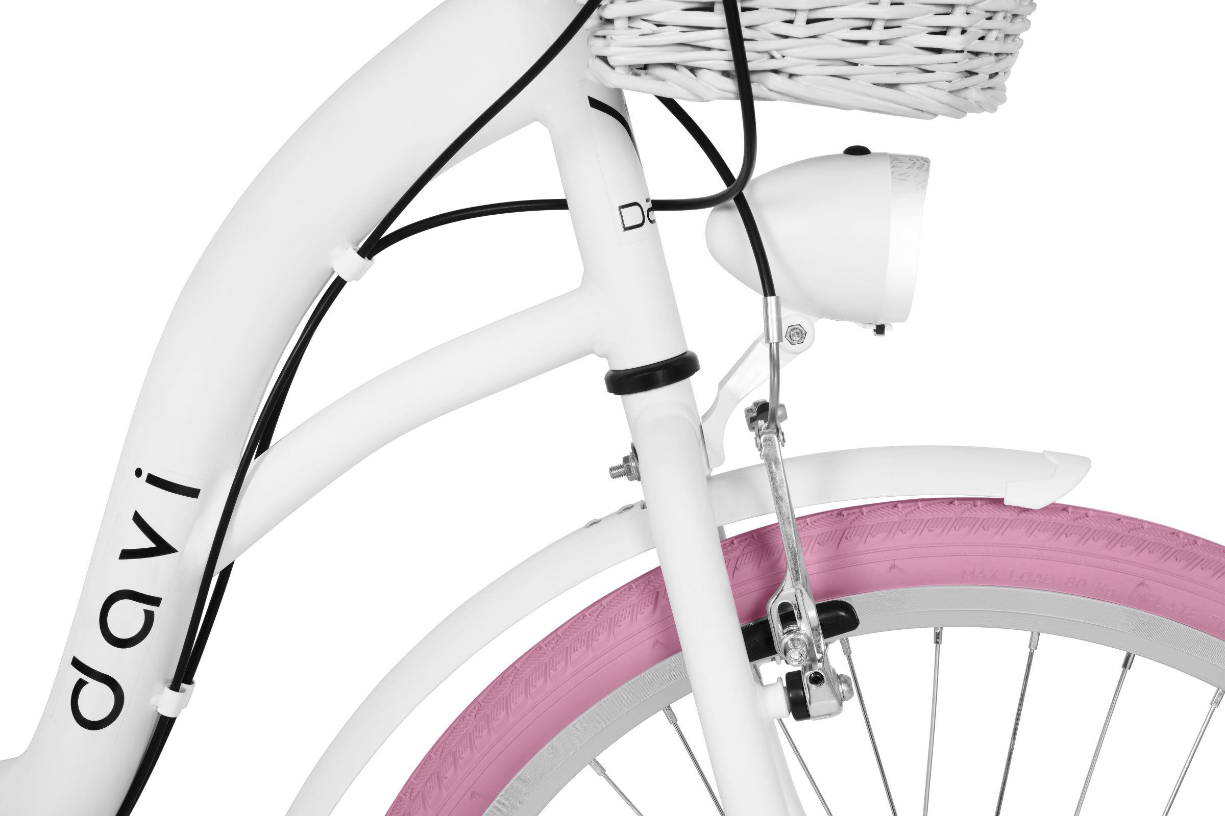 Davi Amelia Gyerek kerékpár 24, 130-165 cm, 7 fokozat, Fehér/Rózsaszín - Image 4