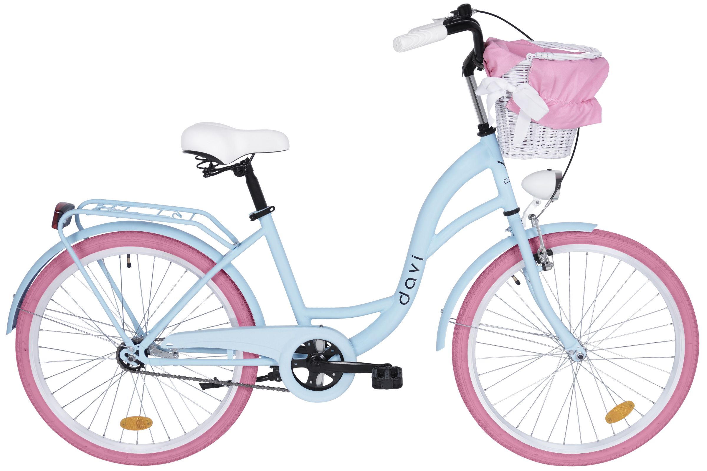 Davi Amelia Gyerek kerékpár 24", 130-165 cm, 1 fokozat, Kék/Rózsaszín