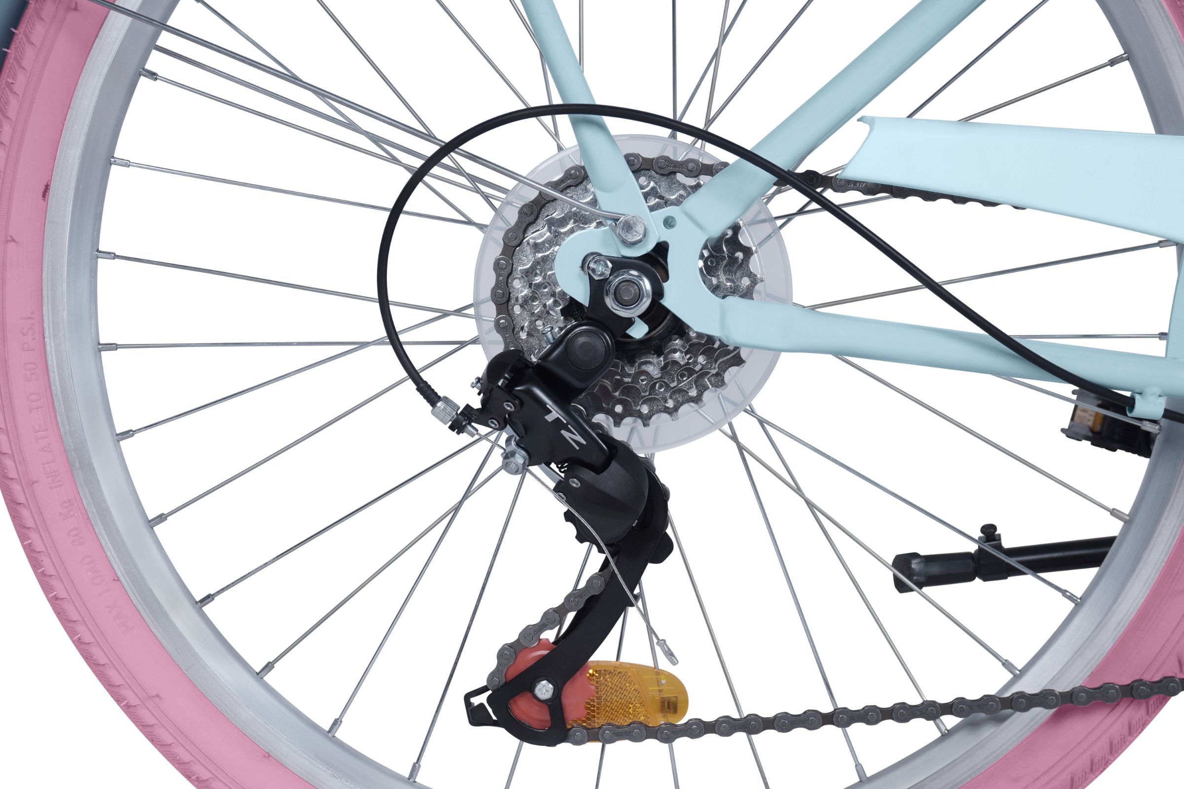 Davi Amelia Gyerek kerékpár 24, 130-165 cm, 7 fokozat, Kék/Rózsaszín - Image 9