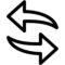Két ellentétes irányú nyíl ikon.