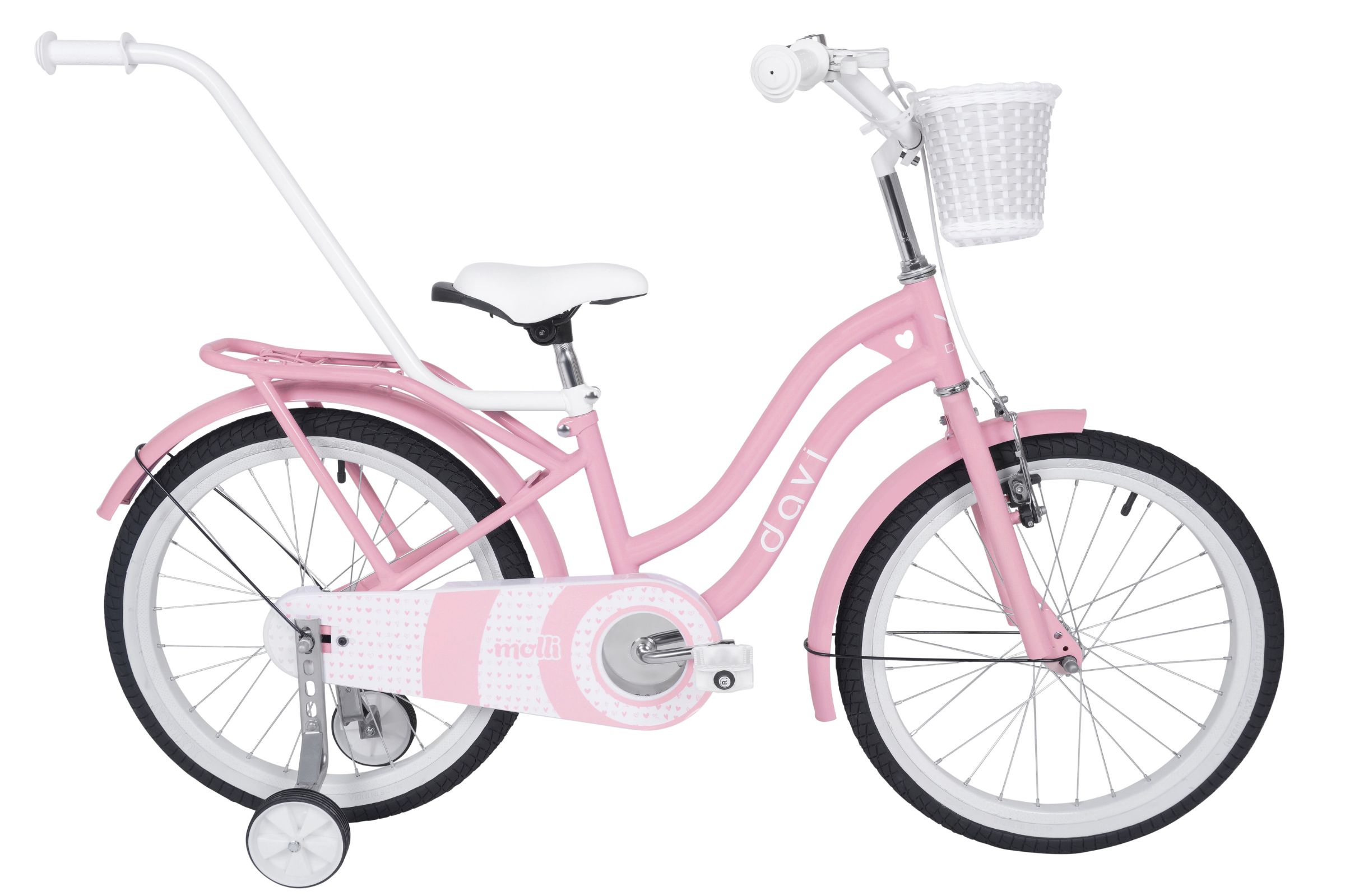 davi molli gyermek kerékpár 20", 110 130 cm, 1 sebesség, rózsaszín