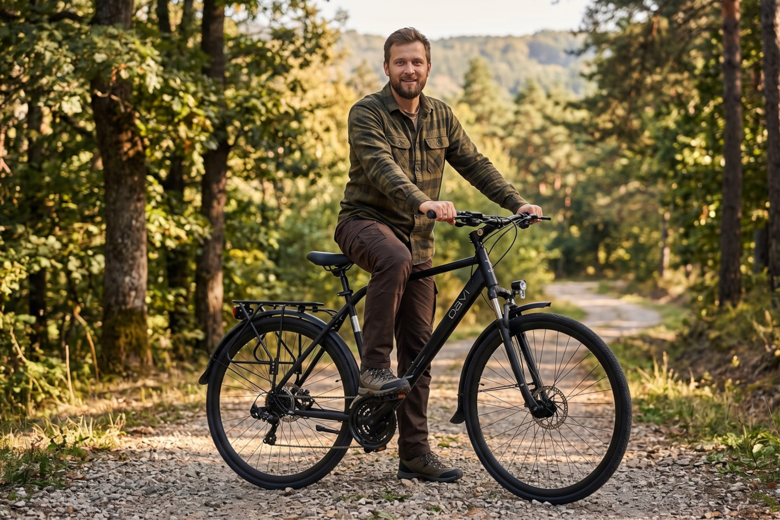 davi adventuro trekking kerékpár 28", 160 185 cm, 21 sebesség, fekete