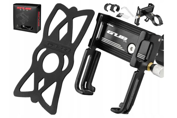 GUB telefon tartó biciklire, fekete színben.