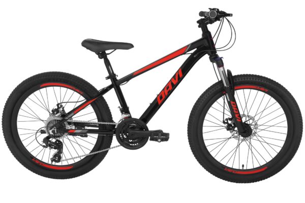 Fekete-piros hegyikerékpár oldalnézet