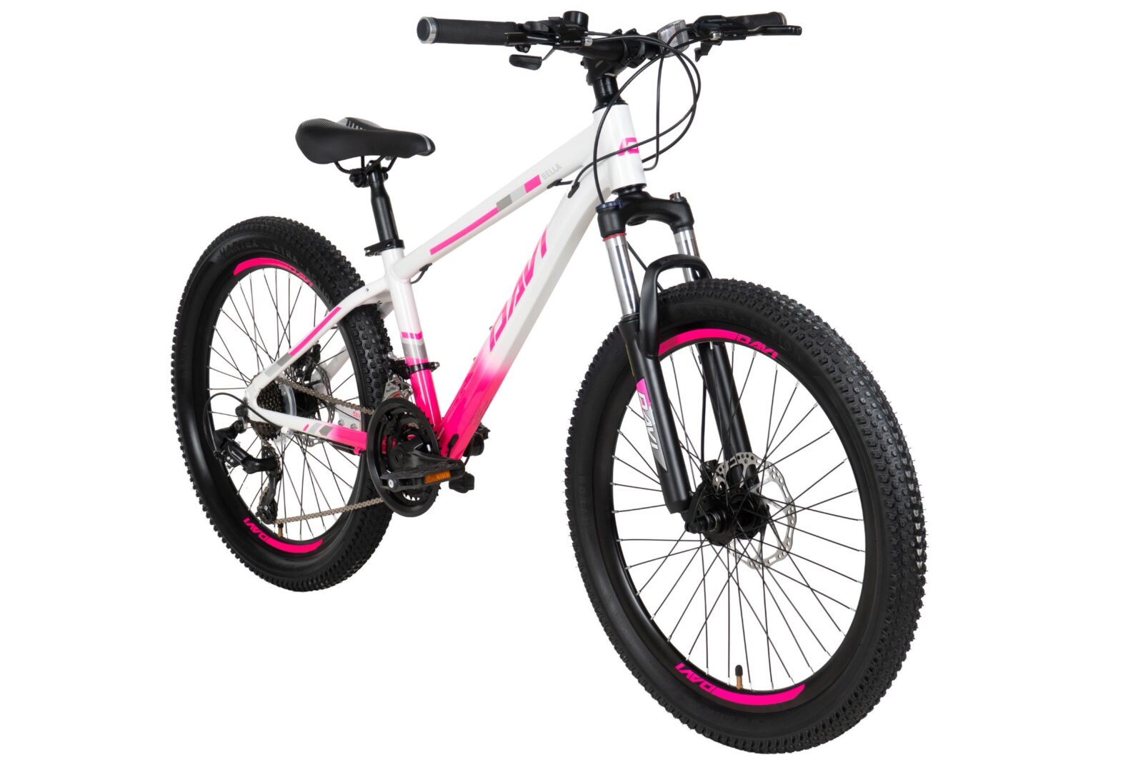 bicicleta copi davi bella aluminiu, 24", 130 160 cm, 21 viteze, roz/alb (copy)