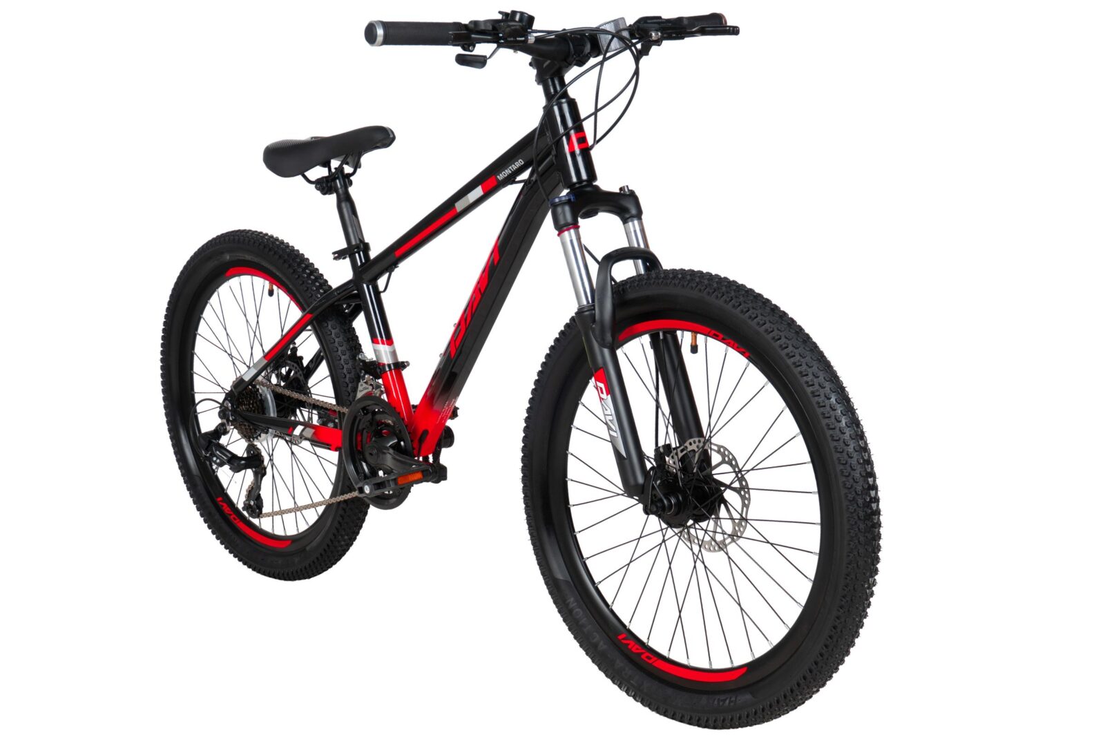 bicicleta copii davi montaro aluminiu, 24", 130 160 cm, 21 viteze, negru/roşu