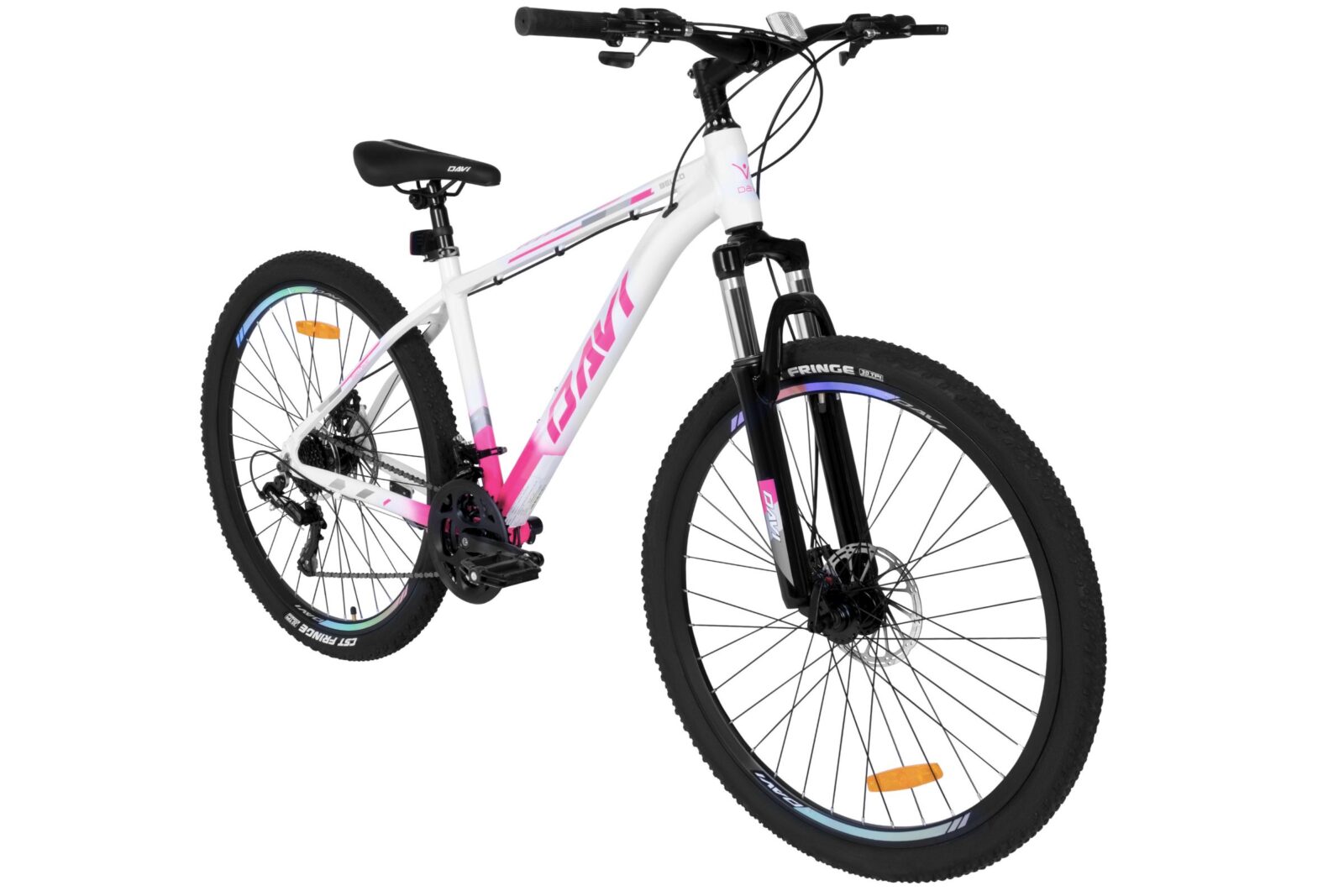 davi bella alumínium mtb kerékpár, 27,5", 160 185 cm, 21 sebesség, rózsaszín/fehér (copy)