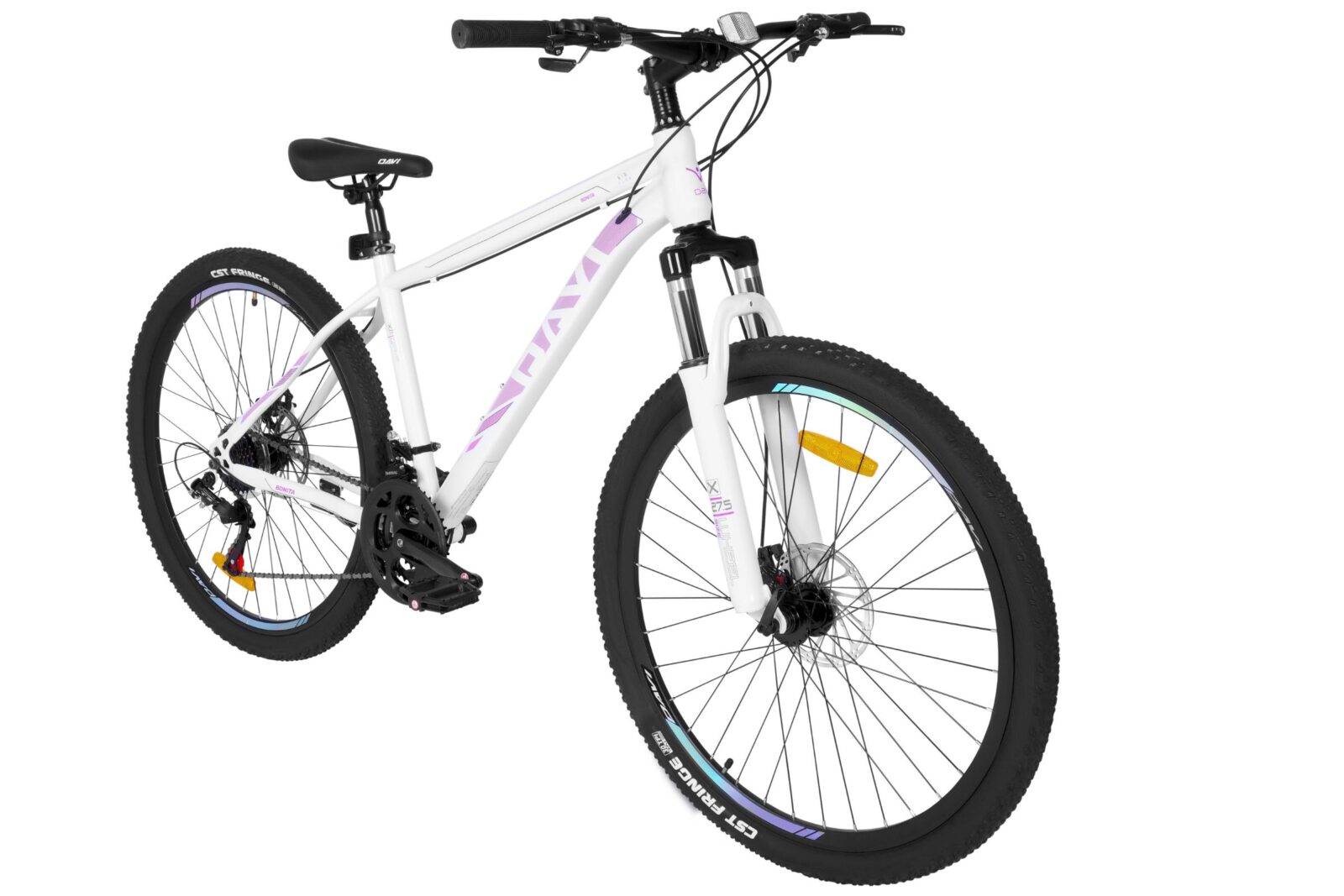 davi bonita mtb kerékpár, 27,5", 160 185 cm, 21 sebesség, fehér/rózsaszín