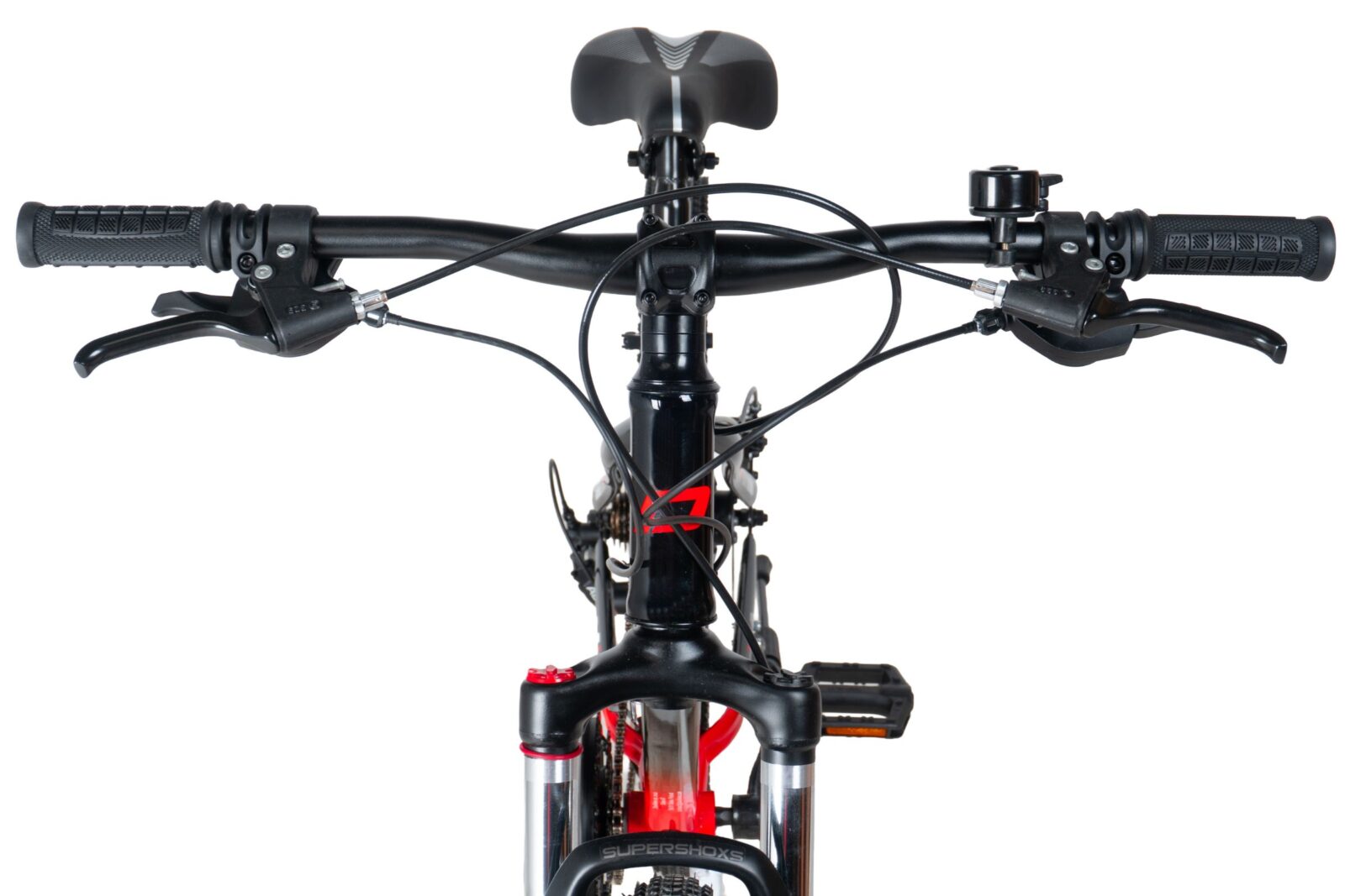 bicicleta mtb davi terrano 26", 145 170 cm, 21 viteze, negru/rosu (copy)