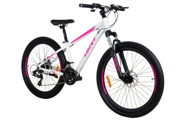 davi bella alumínium mtb kerékpár, 27,5", 160 185 cm, 21 sebesség, fehér/rózsaszín (copy)