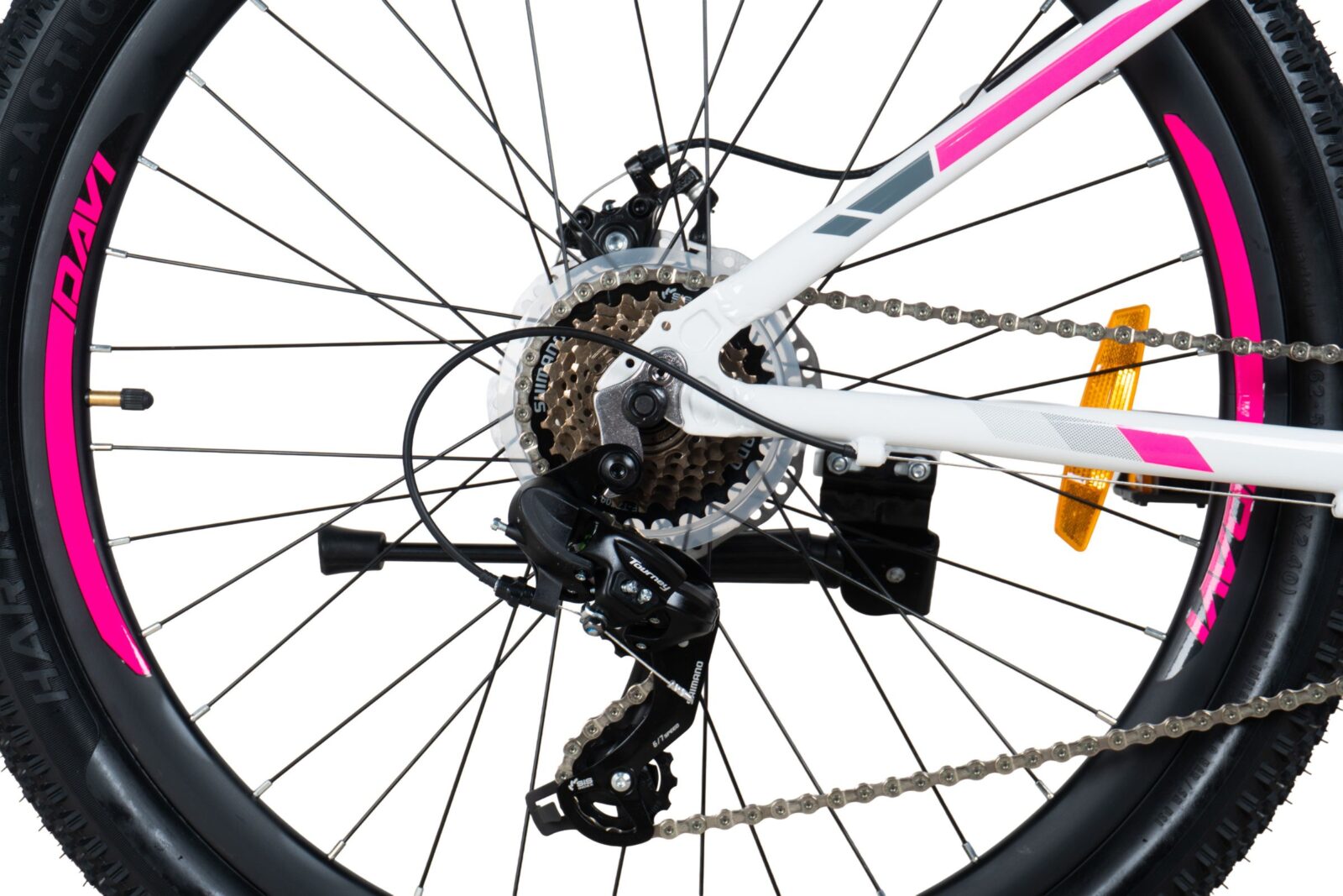 davi bella alumínium mtb kerékpár, 27,5", 160 185 cm, 21 sebesség, fehér/rózsaszín (copy)