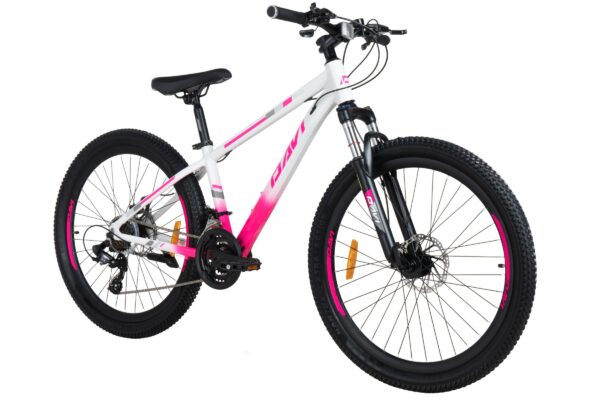 davi bella alumínium mtb kerékpár, 26", 145 170 cm, 21 sebesség, fehér/rózsaszín