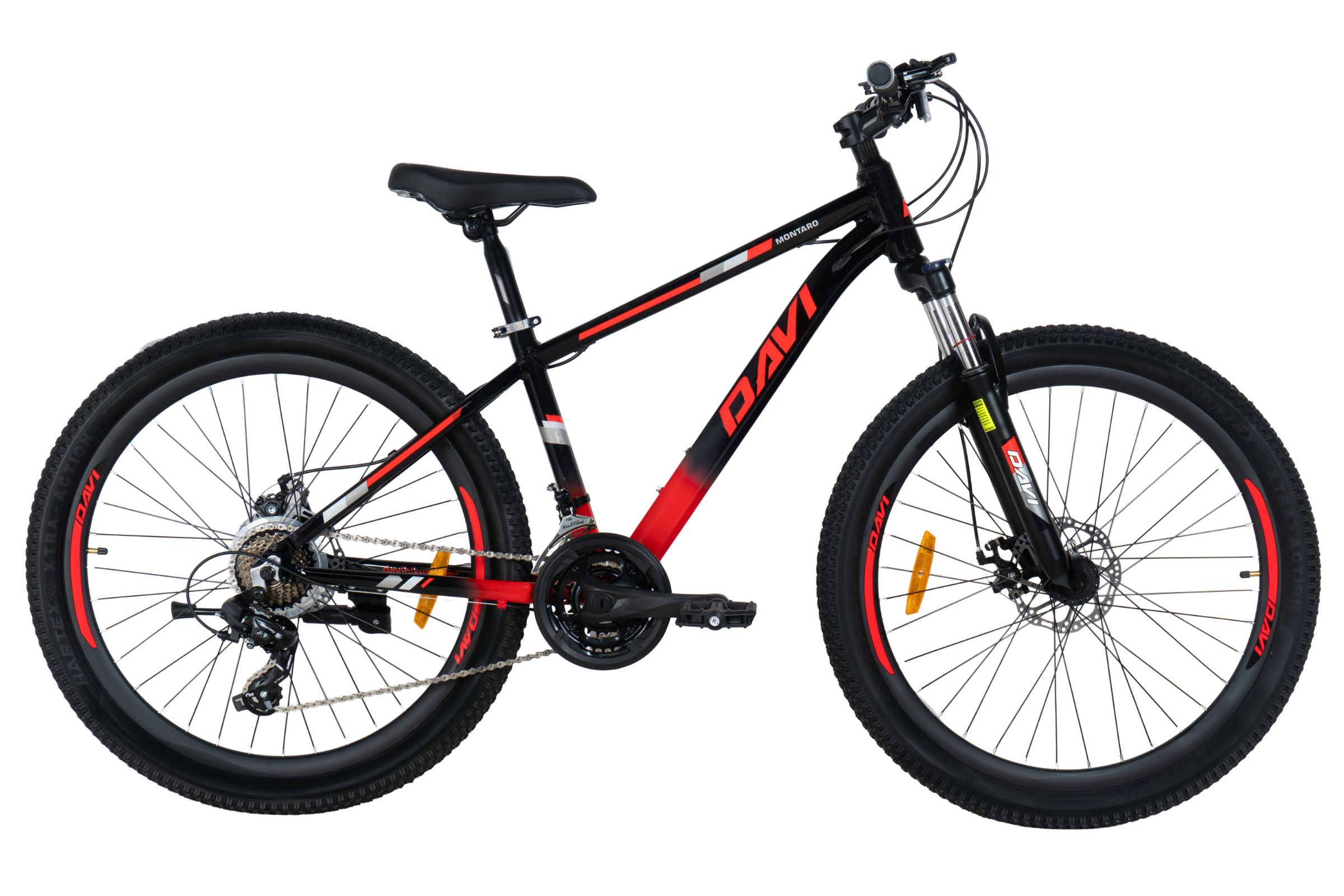 davi montaro alumínium mtb kerékpár, 26", 145 170 cm, 21 sebesség, fekete/ piros