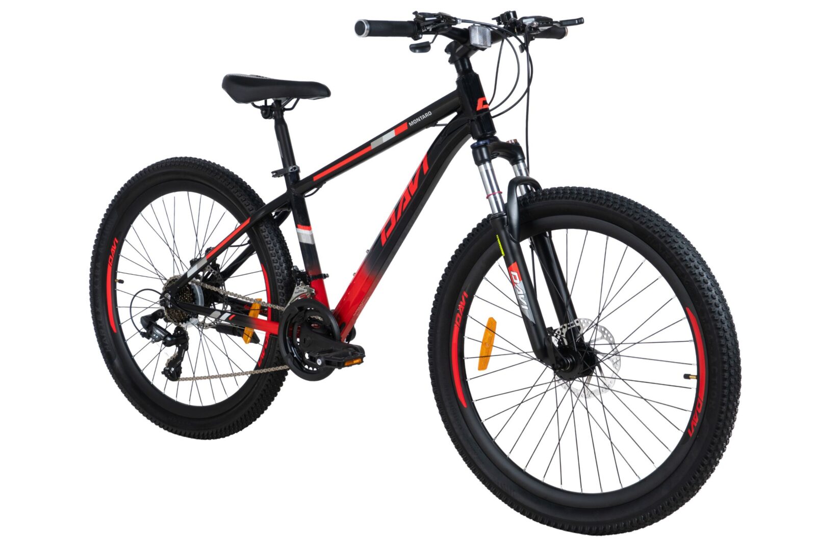 davi montaro alumínium mtb kerékpár, 26", 145 170 cm, 21 sebesség, fekete/ piros