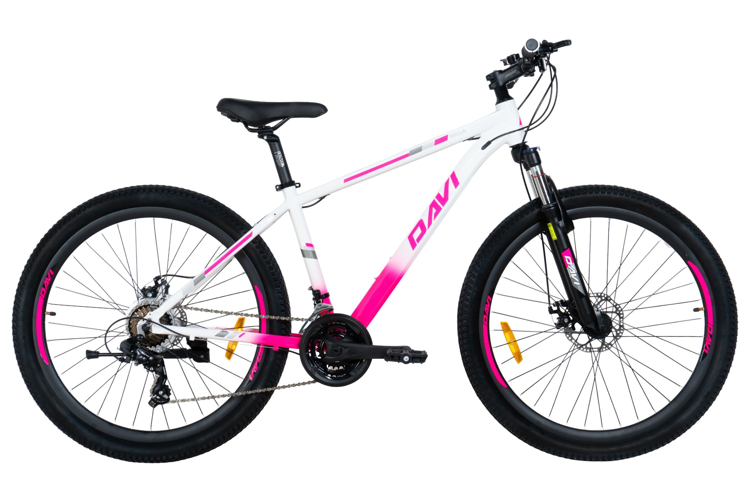 davi bella alumínium mtb kerékpár, 27,5", 160 185 cm, 21 sebesség,rózsaszín/fehér