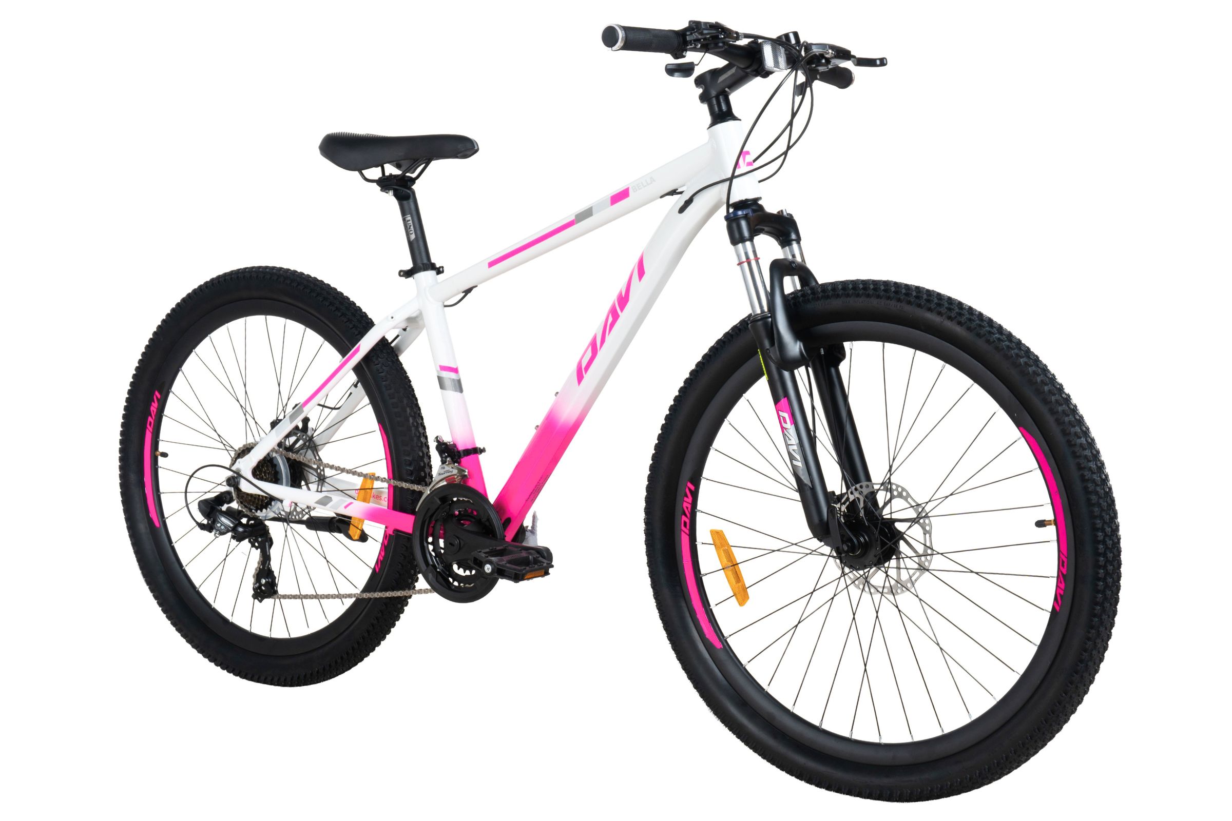 davi bella alumínium mtb kerékpár, 27,5", 160 185 cm, 21 sebesség,rózsaszín/fehér
