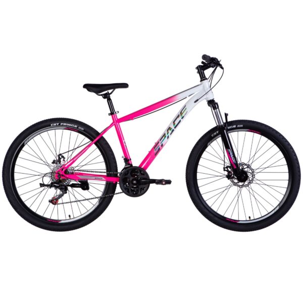 mars 27.5" mtb kerékpár, 160 185 cm, 21 sebesség, fehér/rózsaszín