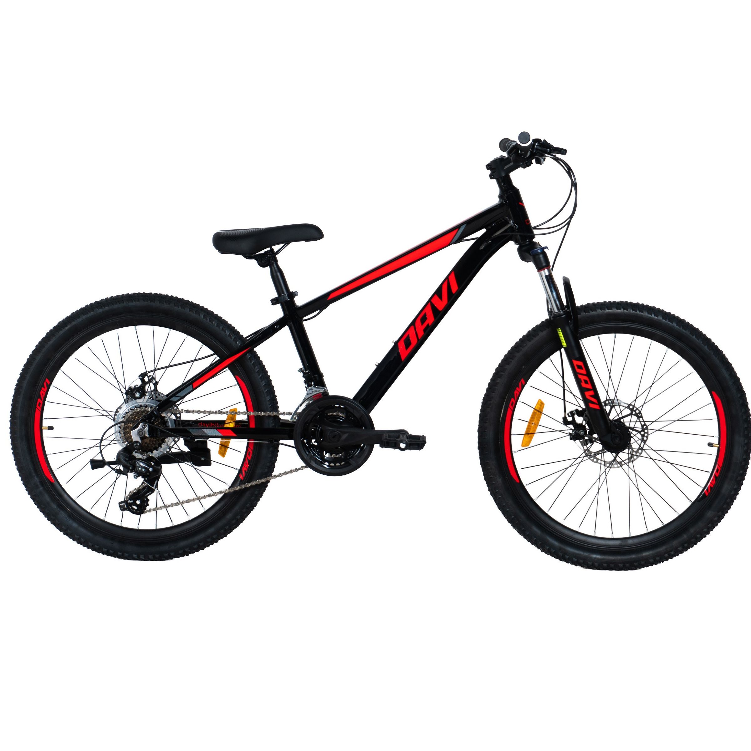 Davi Montaro 24" Gyermek kerékpár Alumínium, 130-160 cm, 21 sebesség, Piros/Fekete
