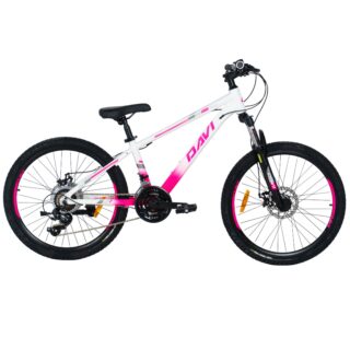 Davi Bella Gyermek kerékpár Alumínium 24", 130-160 cm,  21 sebesség, Rózsaszín/Fehér