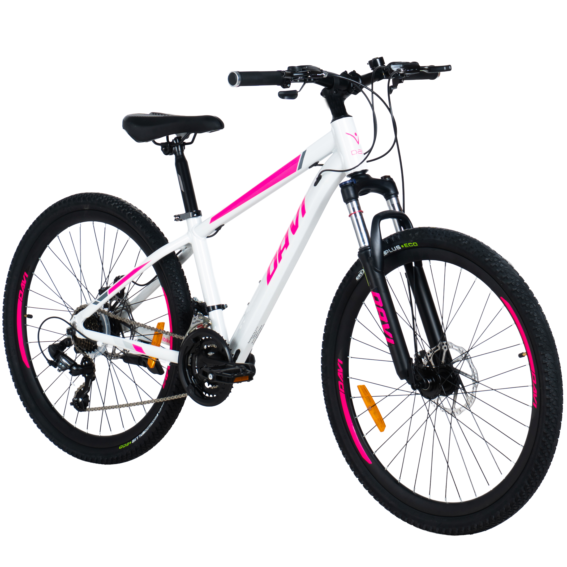 Davi Bella Alumínium MTB kerékpár, 26", 145-170 cm, 21 sebesség, Fehér/Rózsaszín