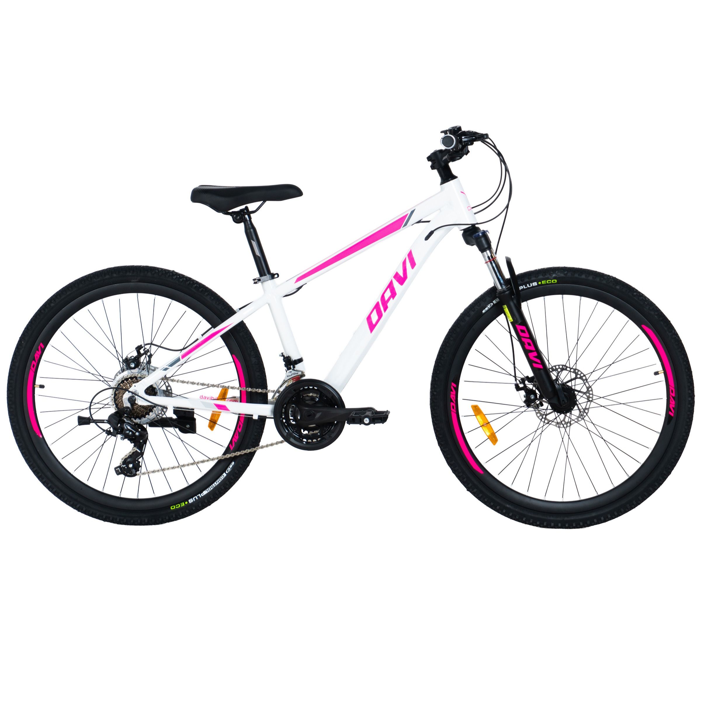 Davi Bella Alumínium MTB kerékpár, 26", 145-170 cm, 21 sebesség, Fehér/Rózsaszín