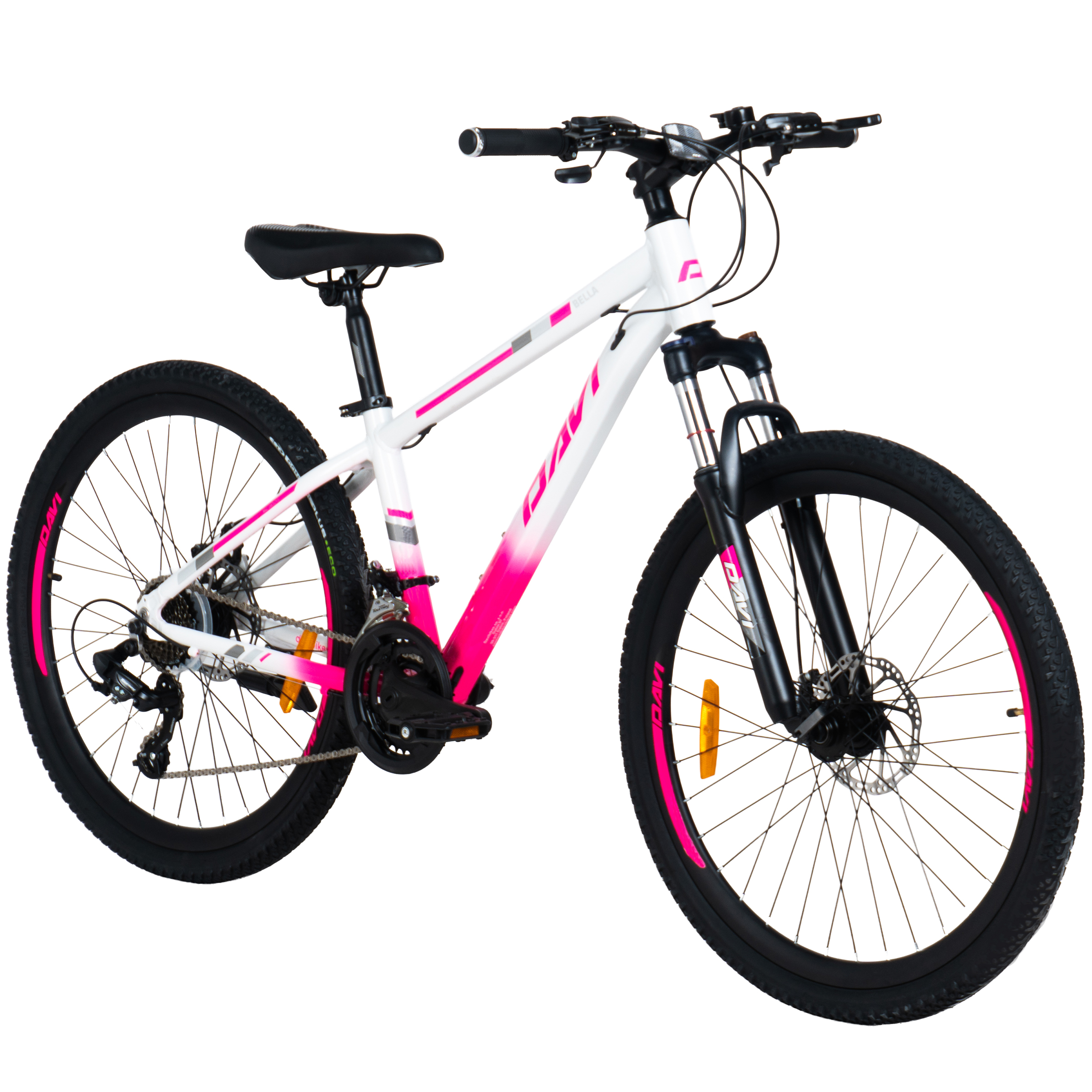 Davi Bella Alumínium MTB kerékpár, 26", 145-170 cm, 21 sebesség, Rózsaszín/Fehér