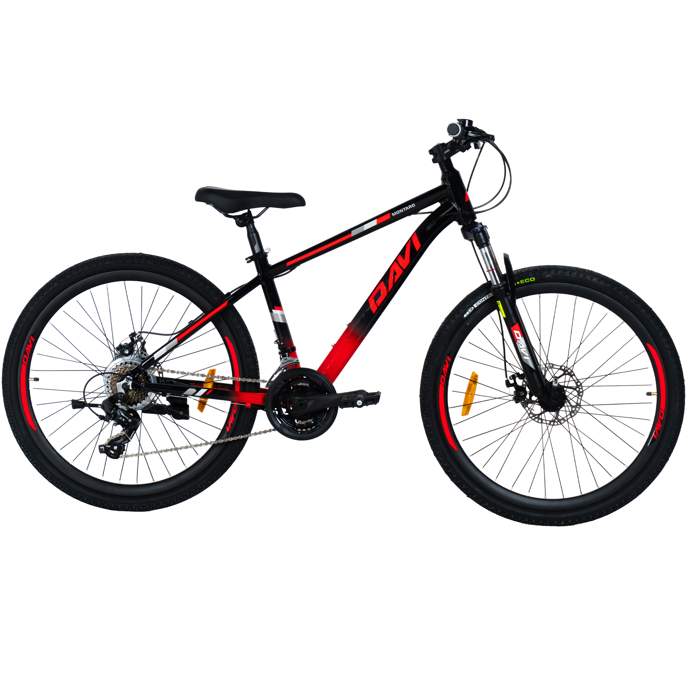 Davi Montaro Alumínium MTB kerékpár, 26", 145-170 cm, 21 sebesség, Fekete/Piros