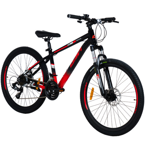 davi montaro alumínium mtb kerékpár, 26", 145 170 cm, 21 sebesség, fekete/piros