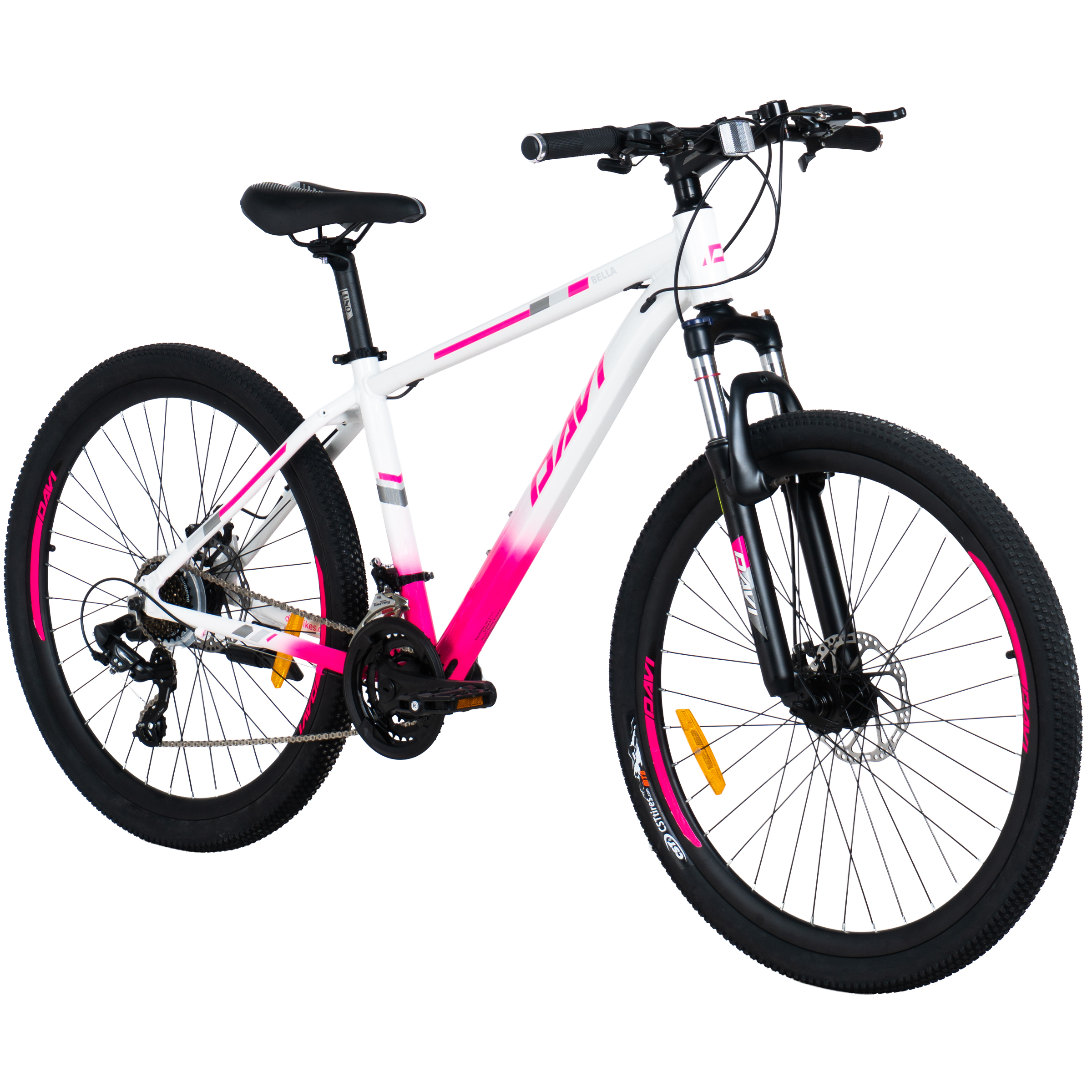 Davi Bella Alumínium MTB kerékpár, 27,5", 160-185 cm, 21 sebesség, Rózsaszín/Fehér