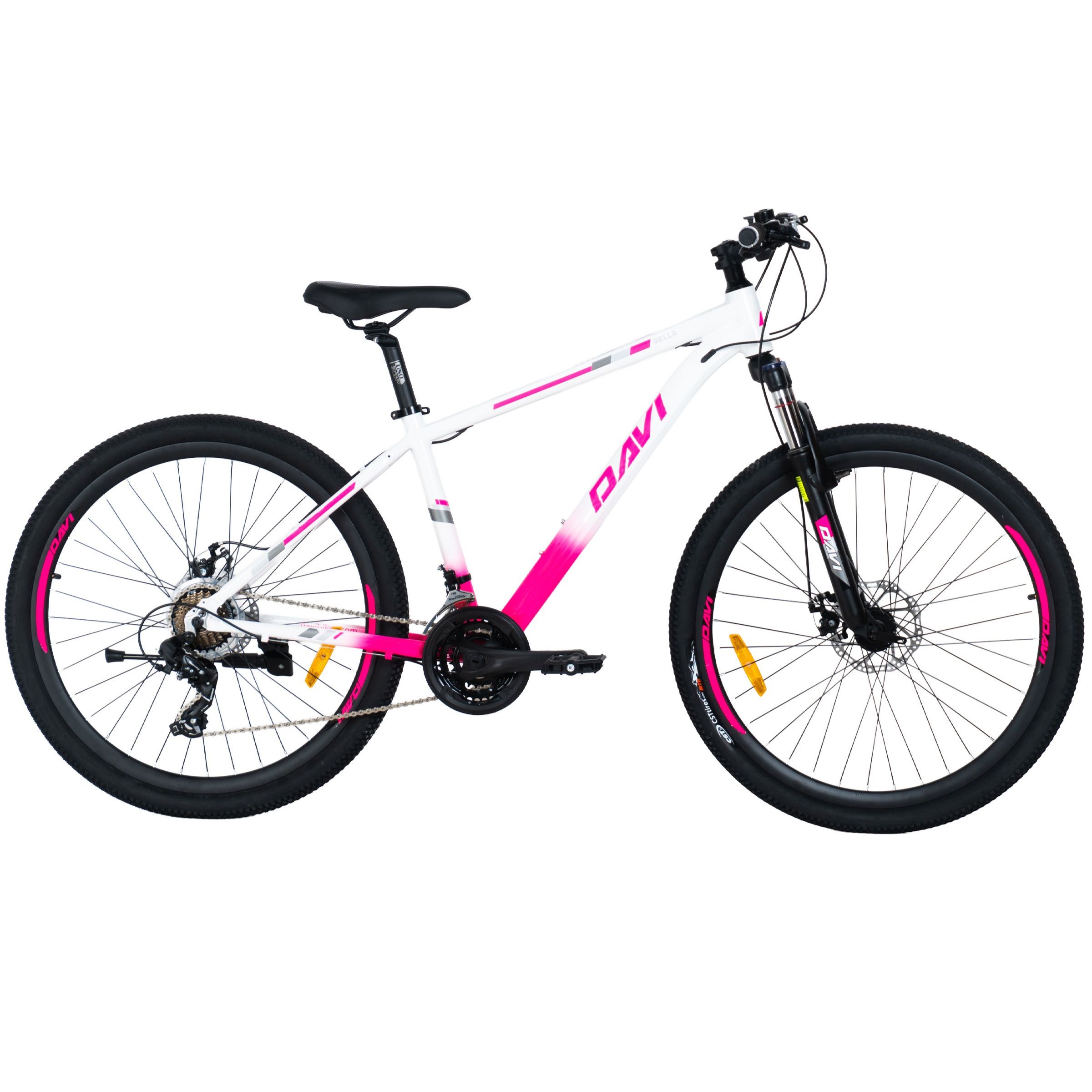 Davi Bella Alumínium MTB kerékpár, 27,5", 160-185 cm, 21 sebesség, Rózsaszín/Fehér