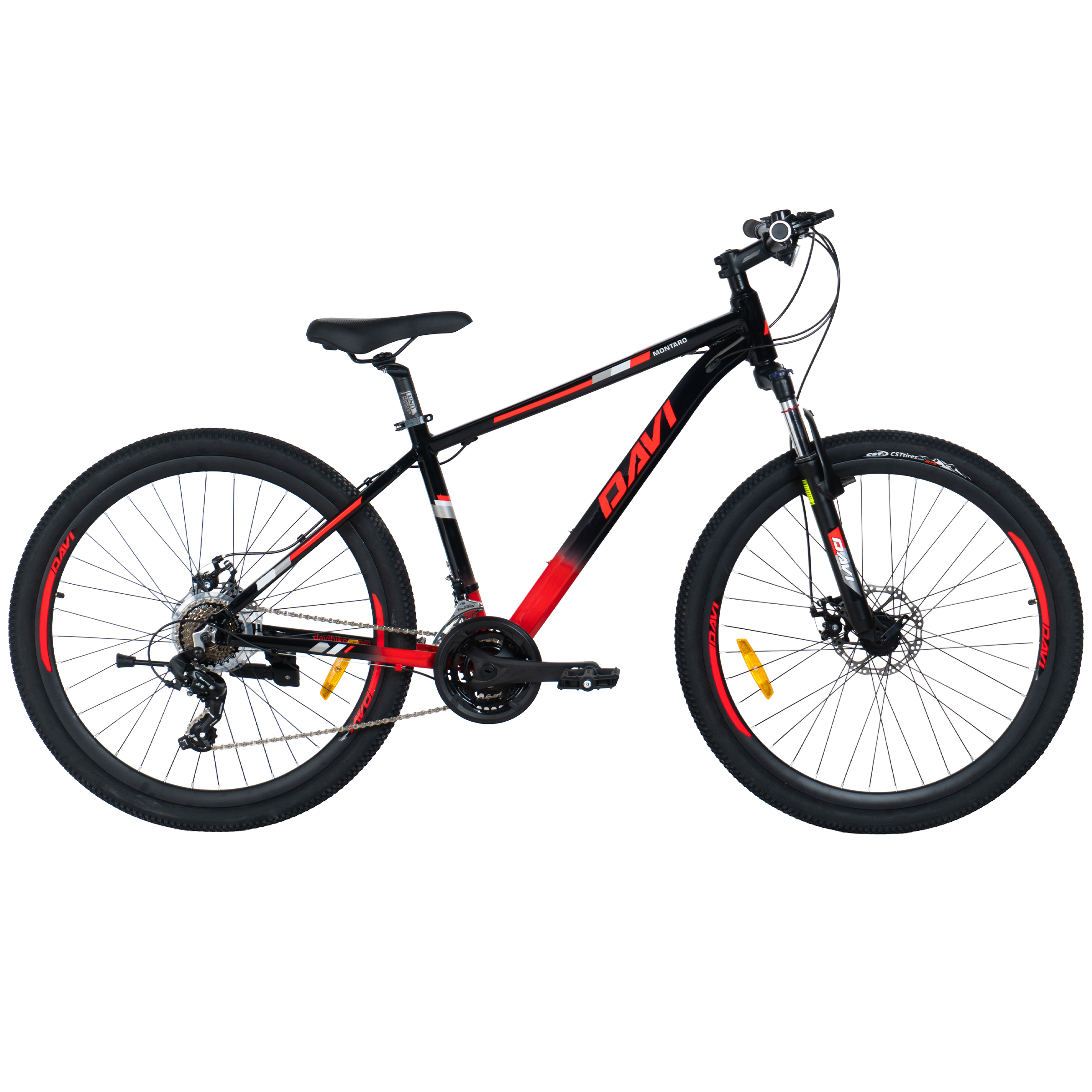 Davi Montaro Alumínium MTB kerékpár, 27.5", 160-185 cm, 21 sebesség, Fekete/Piros