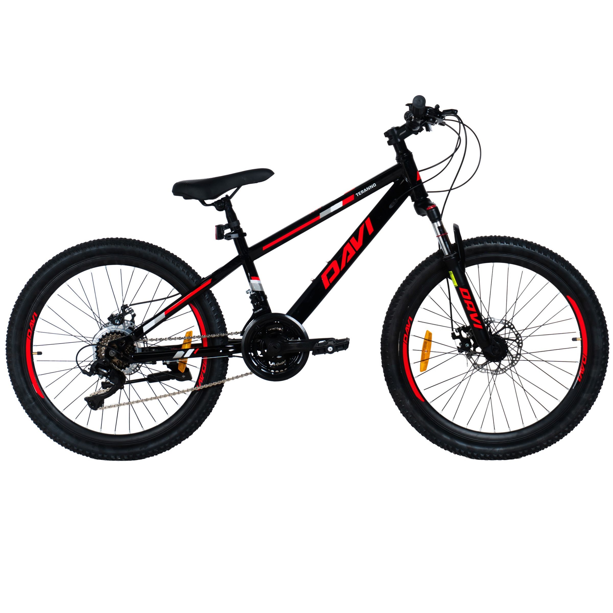 Davi Terrano MTB Gyermek kerékpár 24, 130-160 cm, 21 sebesség, Fekete/Piros