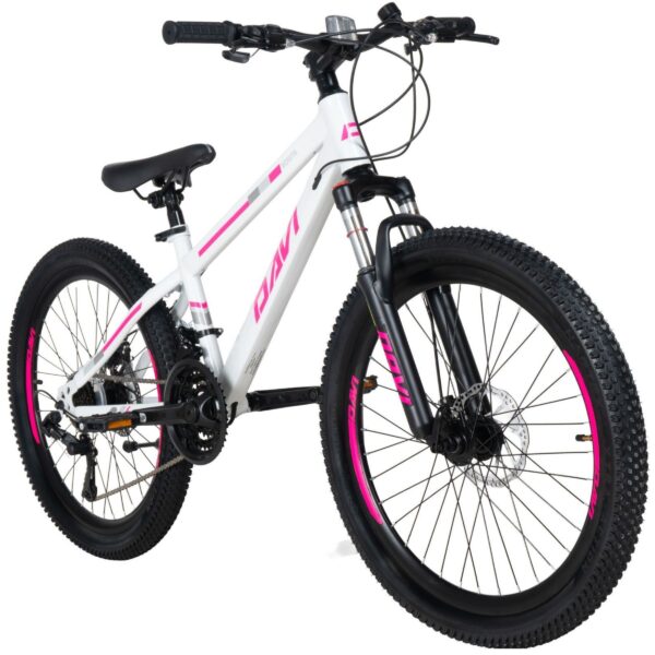 davi bonita mtb gyermek kerékpár, 24, 130 160 cm, 21 sebesség, rózsaszín/fehér