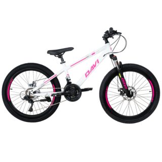 Davi Bonita MTB Gyermek kerékpár, 24, 130-160 cm, 21 sebesség, Rózsaszín/Fehér