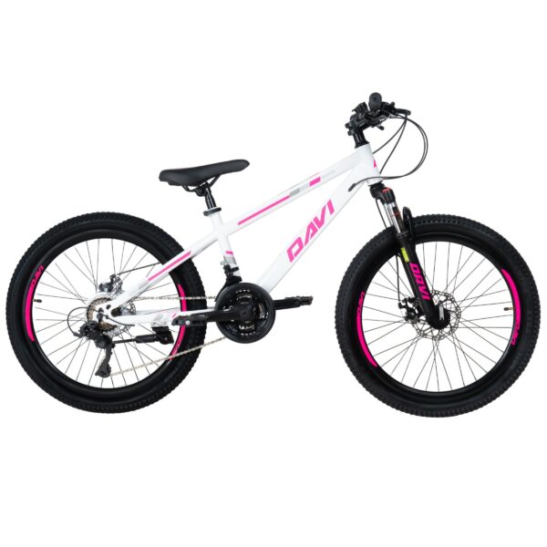 davi bonita mtb gyermek kerékpár, 24, 130 160 cm, 21 sebesség, rózsaszín/fehér