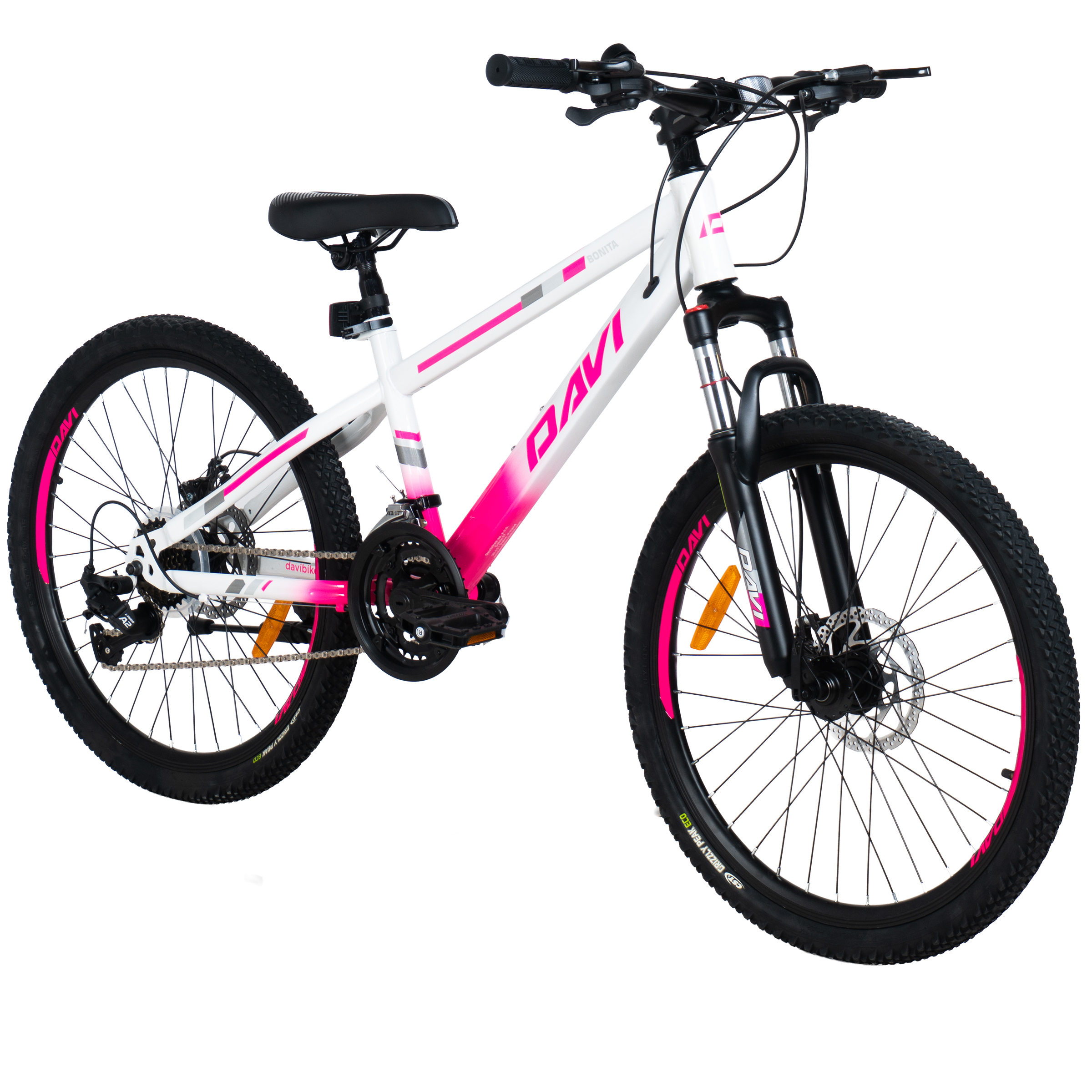 Davi Bonita MTB Gyermek kerékpár, 24, 130-160 cm, 21 sebesség, Rózsaszín