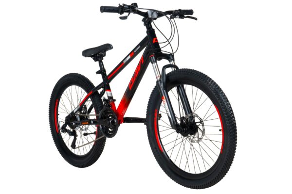 davi terrano mtb gyermek kerékpár, 24, 130 160 cm, 21 sebesség, piros/fekete outlet