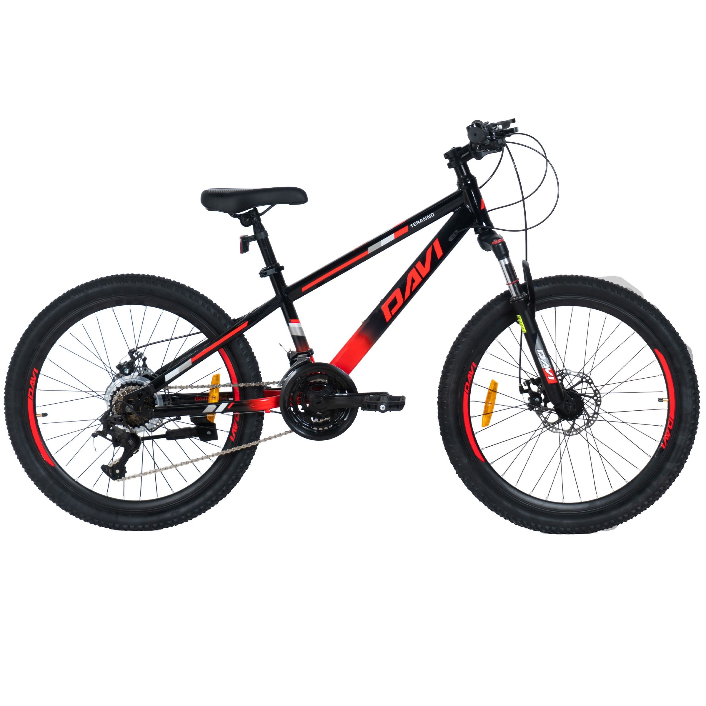 Davi Terrano MTB Gyermek kerékpár, 24, 130-160 cm, 21 sebesség, Piros/Fekete