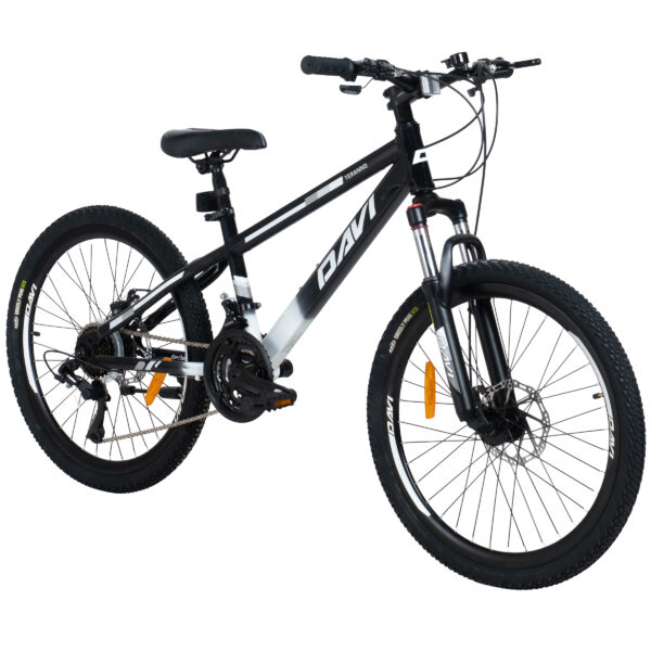 davi terrano mtb gyermek kerékpár 24, 130 160 cm, 21 sebesség, fekete/fehér