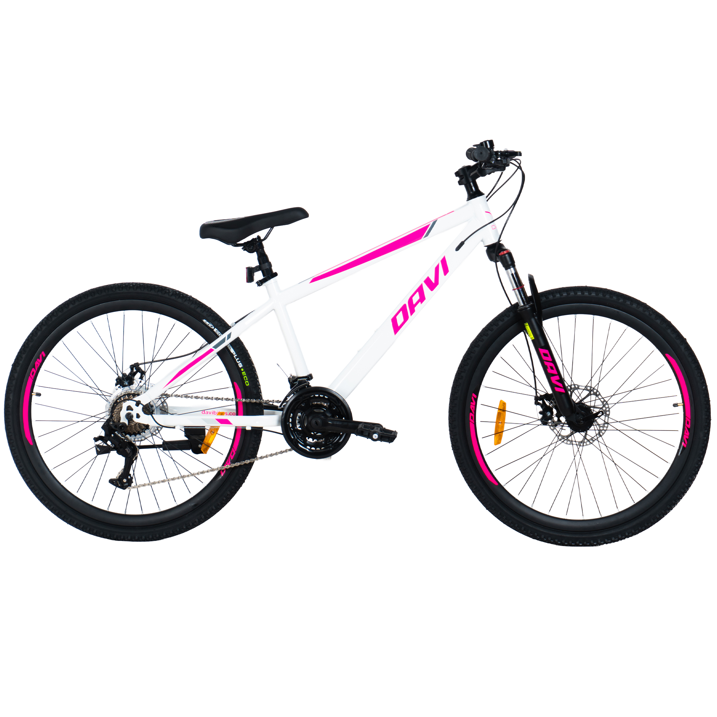Davi Bonita MTB kerékpár, 26", 145-170 cm, 21 sebesség, Fehér/Rózsaszín